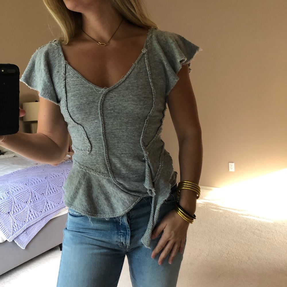 Deletta raw edge sweatshirt top